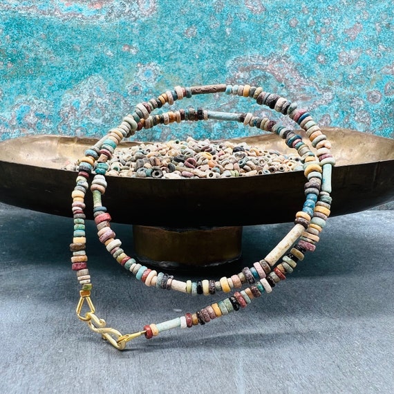 Ancient Egyptian necklace with ancient mummy bead… - image 7