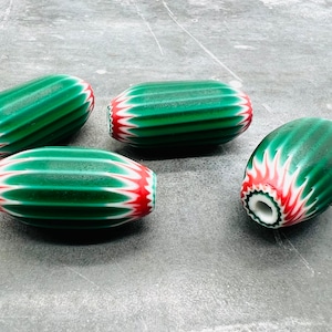 Large vintage chevron bead, 6-layer rosetta bead, rare Venetian chevron, old Murano bead, large hole African trade bead, Italian art glass