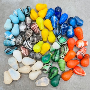 5 vintage drop beads, old Czech glass beads, African trade beads, Mali wedding beads, colorful bohemian glass beads for jewelry, boho beads