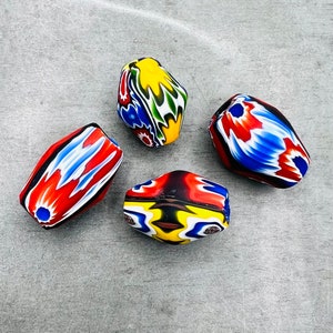 Vintage Venetian composed bead with Ercole Moretti canes, Murano glass bead, rare chevron bead, large chevron bead, unique chevron bead