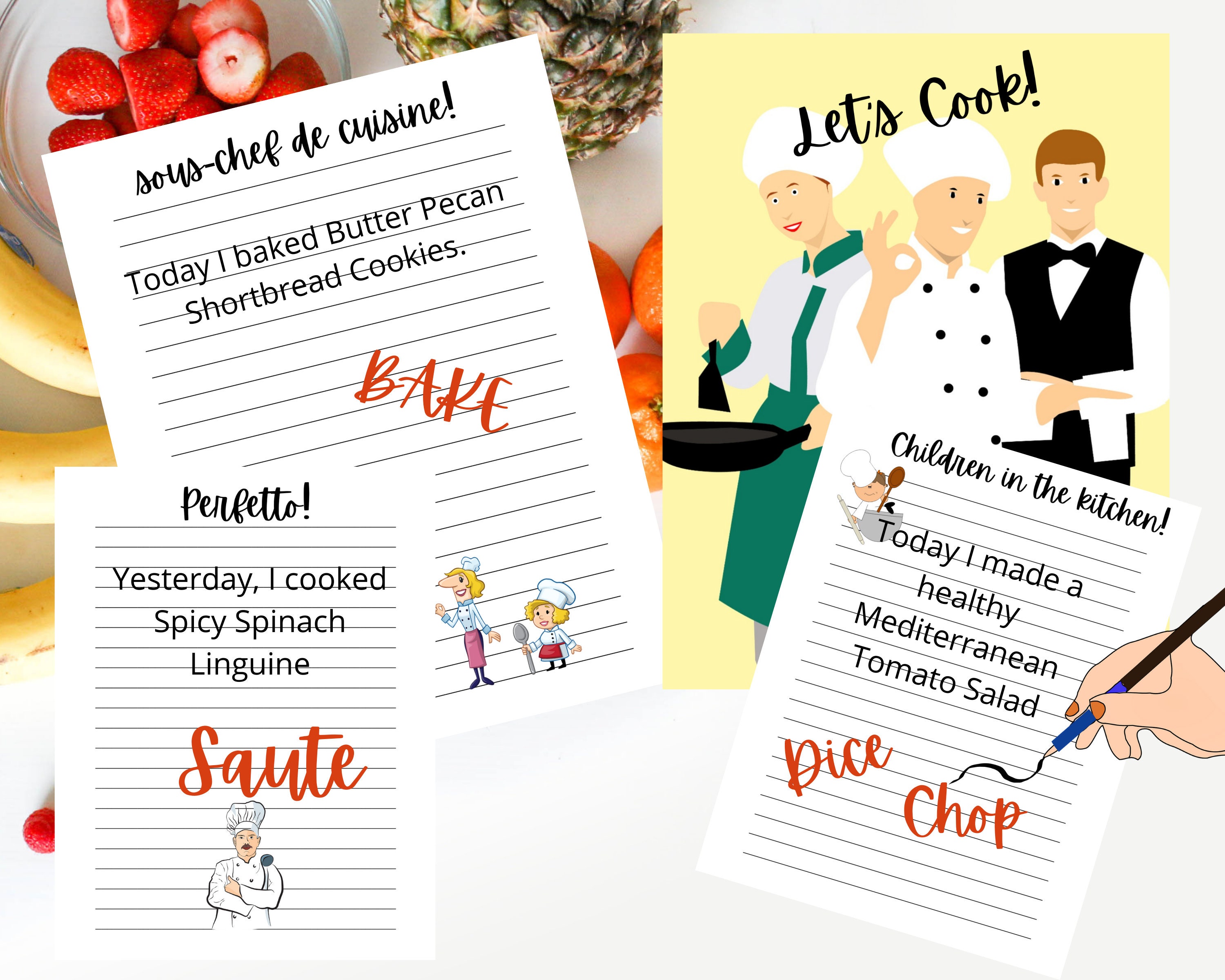 Let's Cook Journal Pages Recording Cooking Flops and - Etsy UK