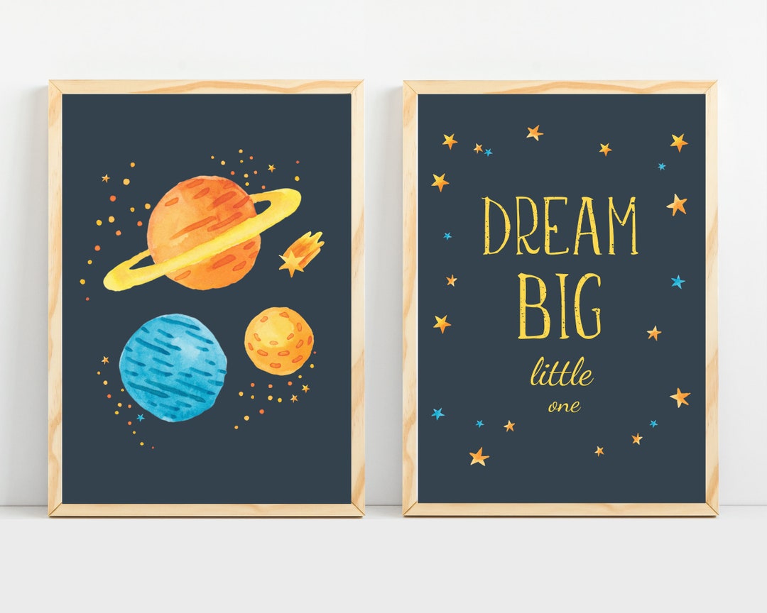 Space Themed Nursery Prints, Outer Space Decor Art for Baby Boy Room ...