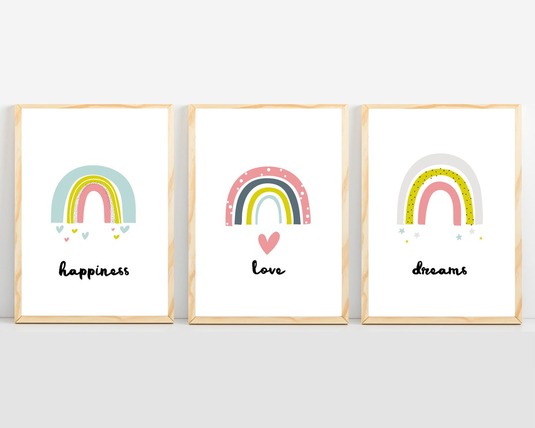 Rainbow Print, Rainbow Wall Art, Colorful Nursery Wall Art Prints, Baby ...