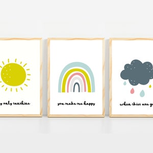 Rainbow print, Nursery decor for baby girl, Nursery wall art, Rainbow baby decor, Girls bedroom decor with rainbow art print, nursery prints