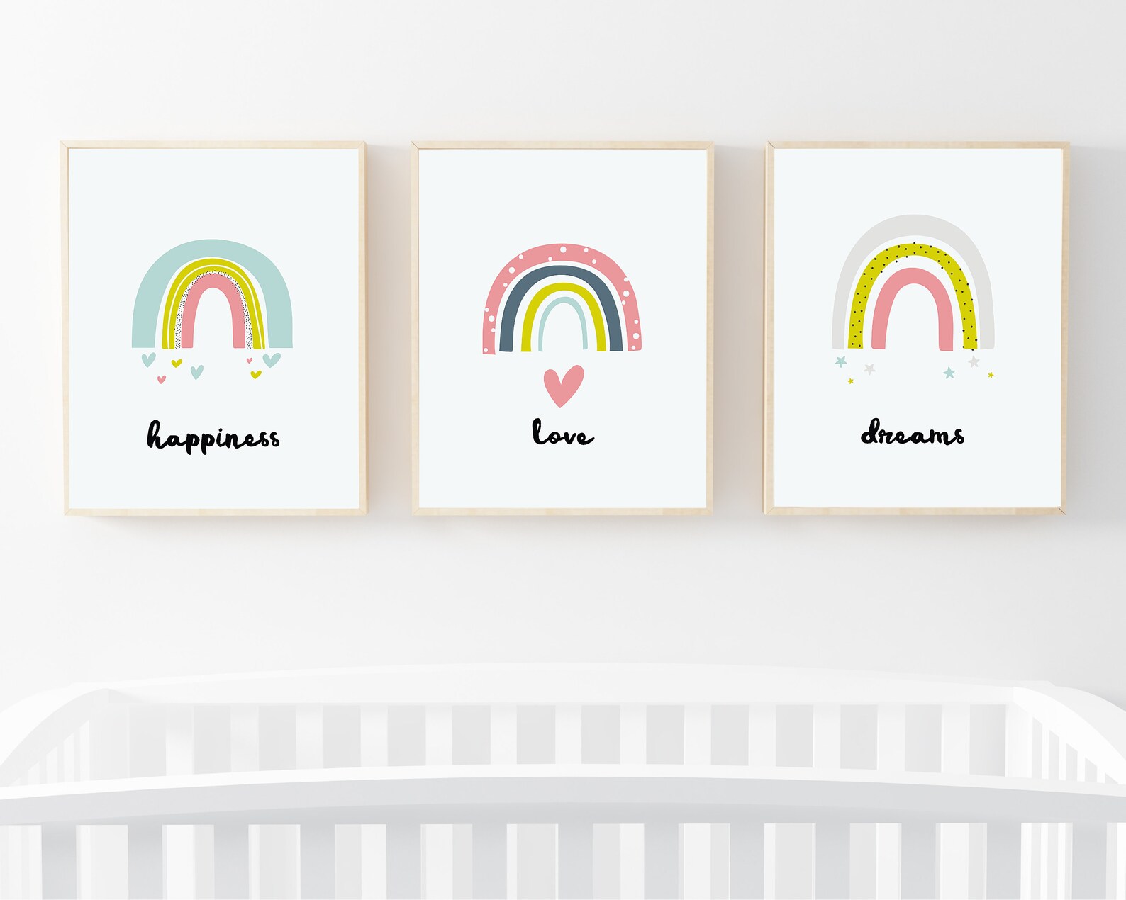 Rainbow Print, Rainbow Wall Art, Colorful Nursery Wall Art Prints, Baby ...
