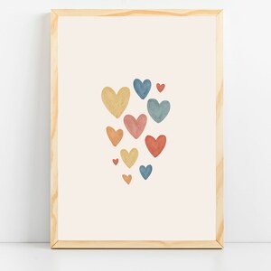 Boho Nursery Decor, Boho Nursery Print, Boho Heart Nursery, Boho Nursery Wall Decor, Kids Room Art, Playroom Decor, Baby Girl Room Wall Art