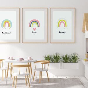 Rainbow Print, Rainbow Wall Art, Colorful Nursery Wall Art Prints, Baby ...