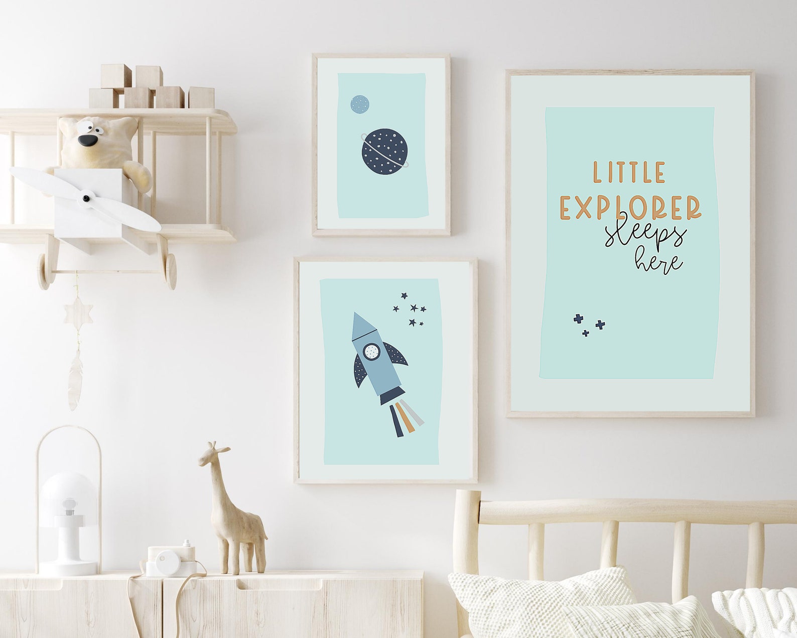 Little Explorer Nursery Wall Art Space Themed Nursery Prints Space