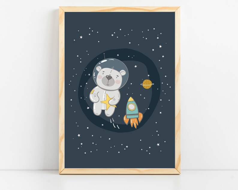 Space Nursery Wall Art Space Themed Nursery Decor Art for Baby Etsy