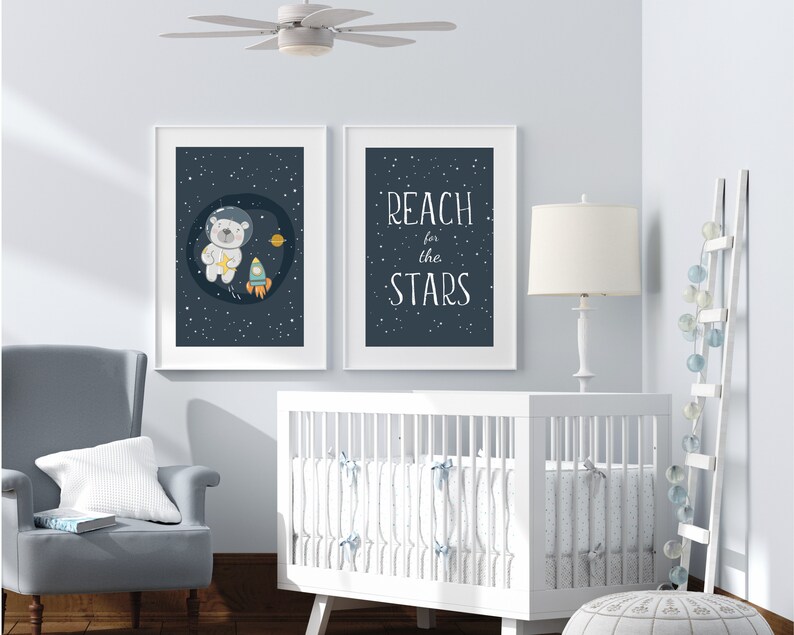 Space Themed Nursery Prints. Space Print, Nursery Decor, Nursery Art