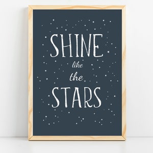 Space themed nursery for baby boy Space print nursery decor Nursery art for baby nursery Stars kids prints Kids room decor Nursery wall art