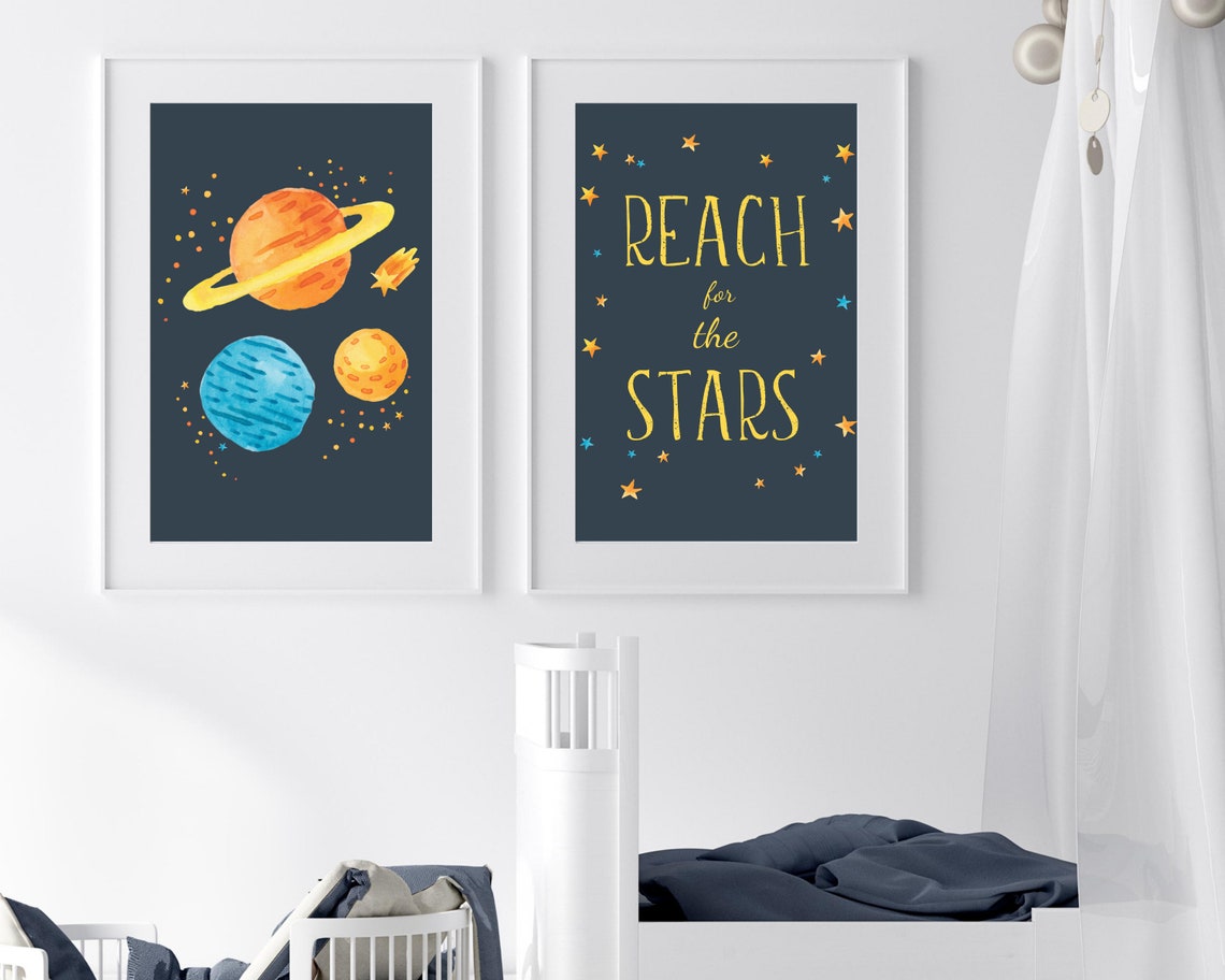 Space Themed Nursery Prints Outer Space Nursery Decor Nursery | Etsy