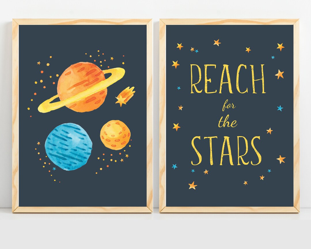 Outer Space Nursery Prints: Galaxy Themed Baby Boy Room Decor, Wall Art ...