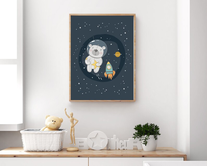 Space-themed Nursery Wall Art: Galaxy Prints for Baby's Room, Kids ...