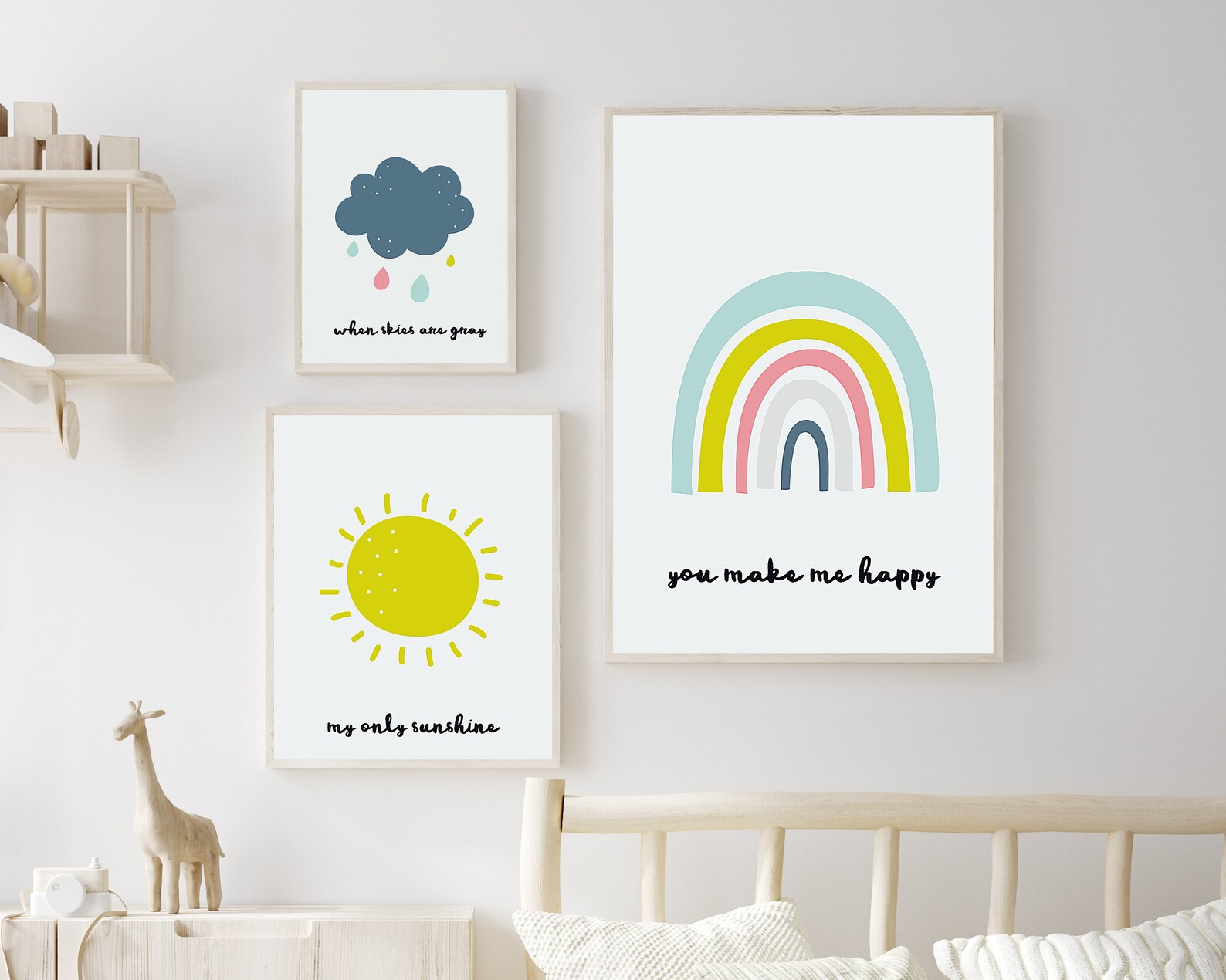 Rainbow Print, Nursery Decor for Baby Girl, Nursery Wall Art, Rainbow ...