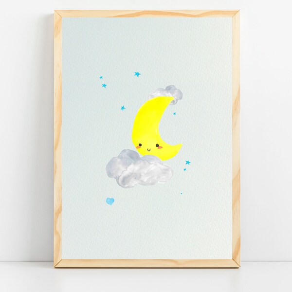 Moon Nursery Art Etsy
