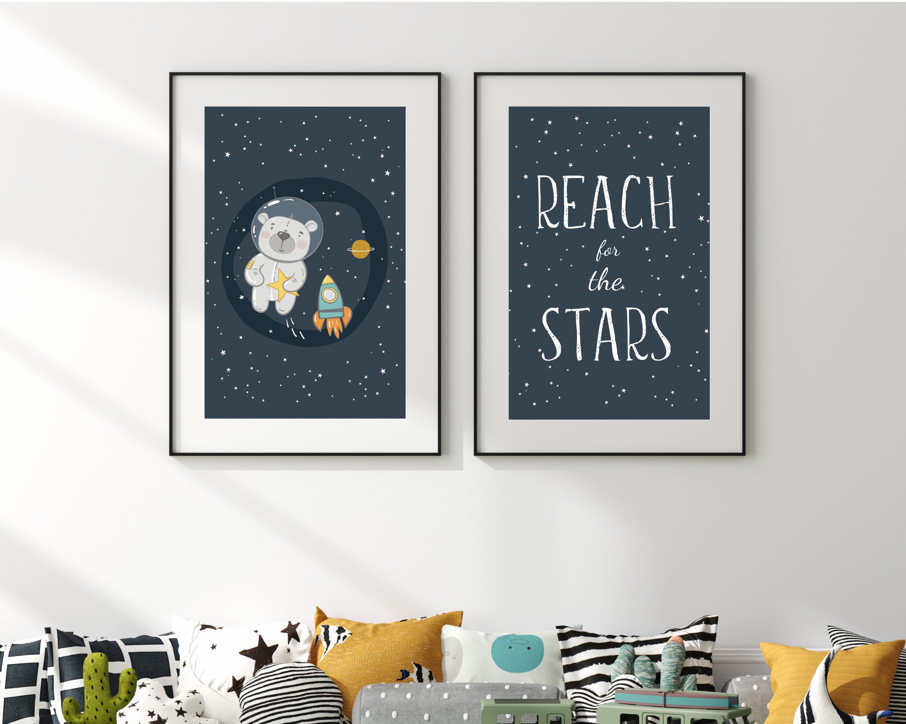 Space nursery wall art. Space themed nursery. Space nursery Etsy