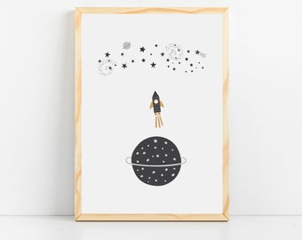 Outer space nursery Space decor for baby boy room Space nursery prints Kids room decor Playroom wall art Nursery wall art Nursery printable
