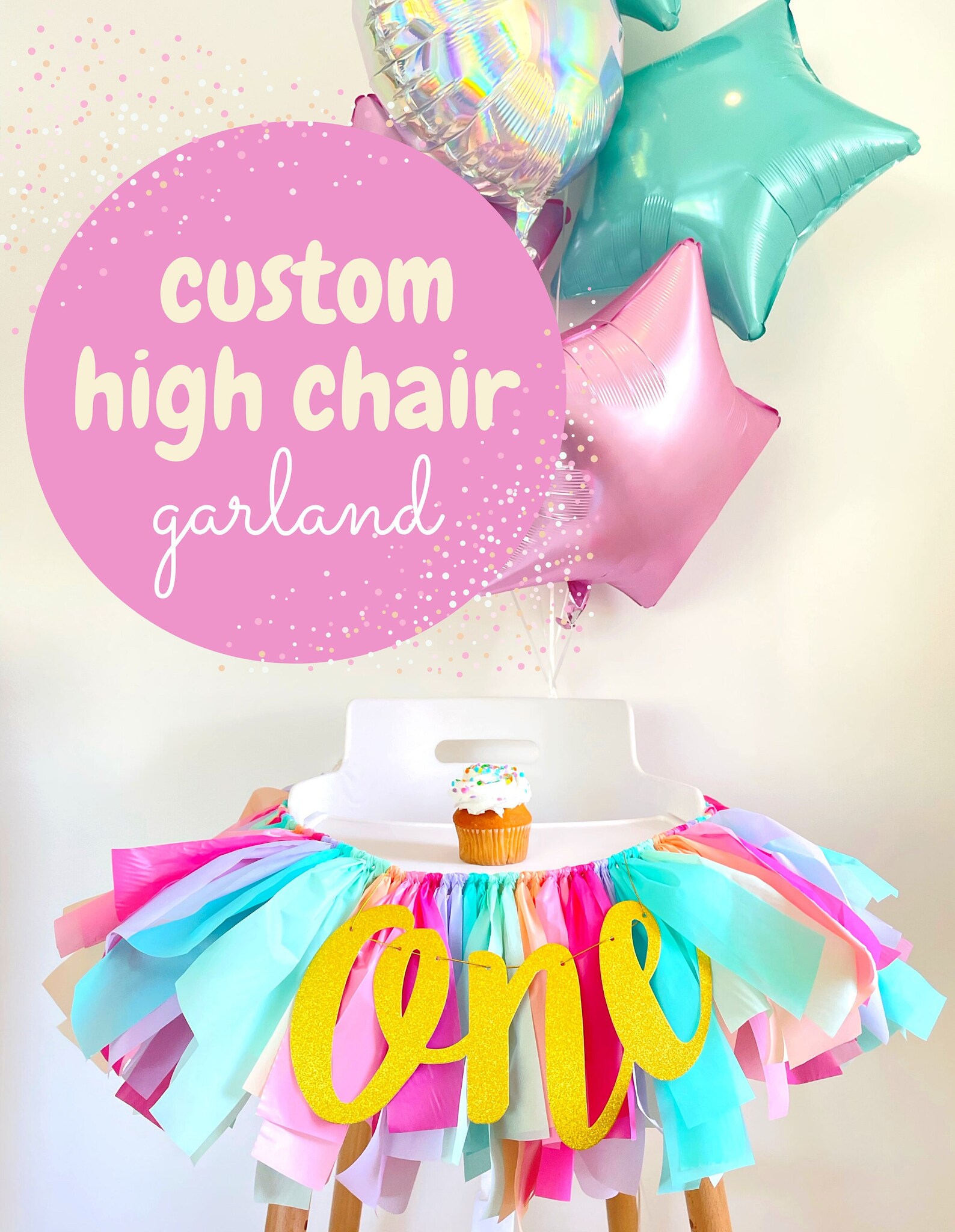 Custom High Chair Garland Create Your Own First Birthday Etsy
