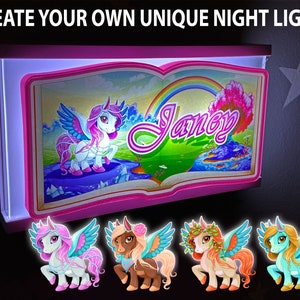 Personalized Pegasus Night Light, Pegasus Night Light, Pony Kid&#39;s Bedroom Decor Children&#39;s Light, Kids Bedroom, Girls Room, 3D Light