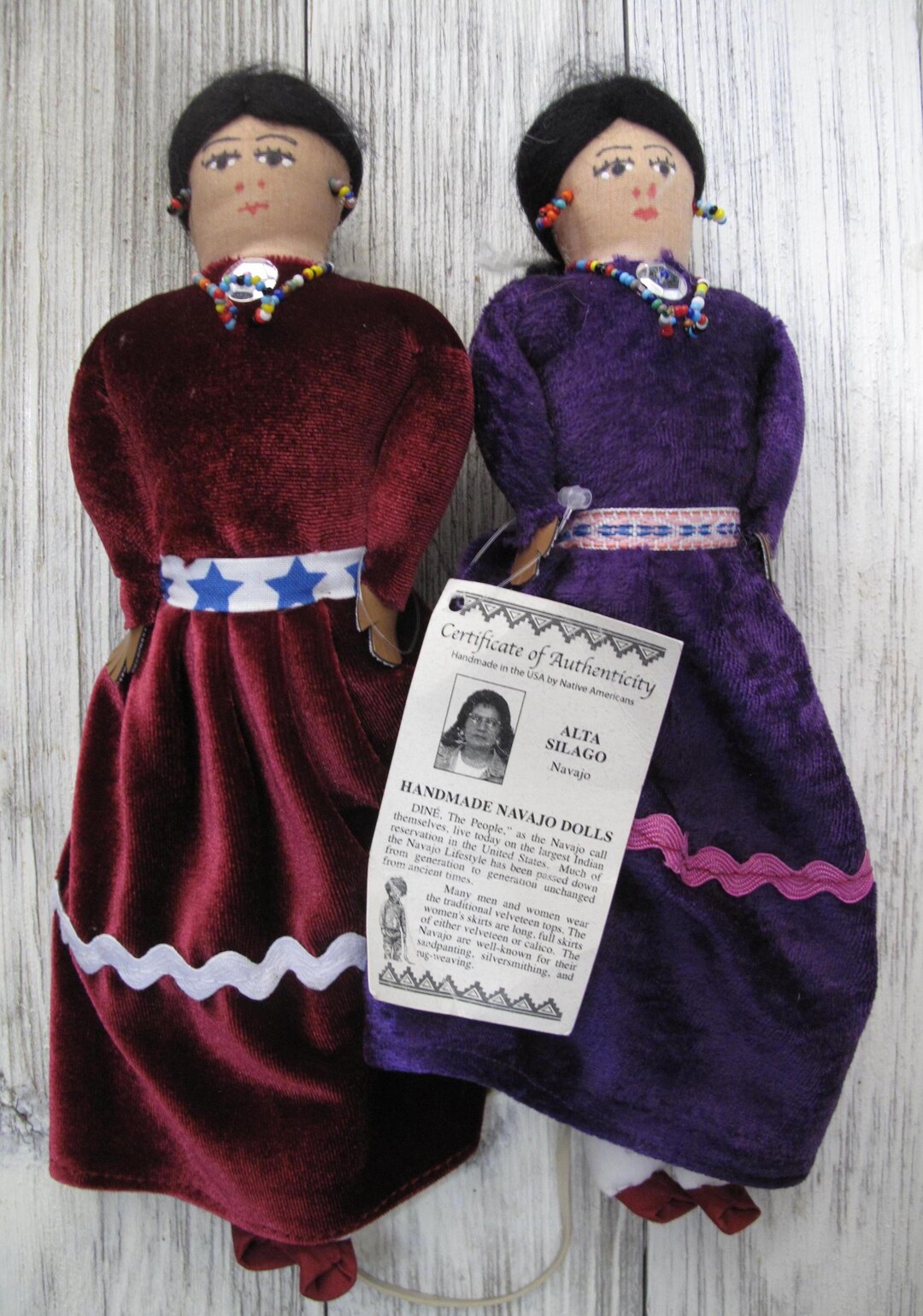 Navajo Soft Dolls - Set of 2 by Alta Silago- 10 1/4" Tall - Etsy