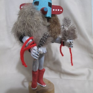 Vintage 1980s - 8&quot; Tall Hopi Rugan Kachina - Great condition! - signed by Hopi carver Tom Hawk