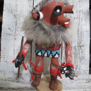 Vintage 88&#39; Zuni Mudhead Kachina by carver Tom Hawk - a rare find!