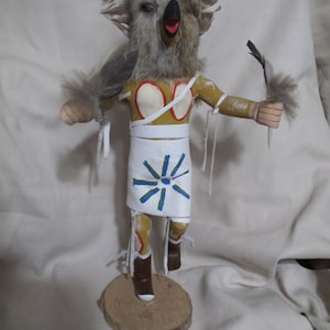 Vintage late 70&#39;s early 80&#39;s  Hopi MONGWU Kachina: Signed Owl Kachina - Albert Goldtooth