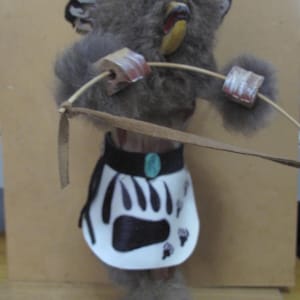 Vintage early 80s &quot;Mongwu&quot; Owl Kachina - Signed EC on bottom of kachina base.
