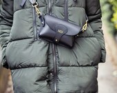 Personalised mini Crossbody Bag Leather Crossbody bag Monogram Leather Bag