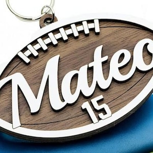 Personalized Sports Bag Tag/Keychain (Multiple Sports Available);Football Keychain;Soccer Keychain;Baseball Keychain;Volleyball Keychain