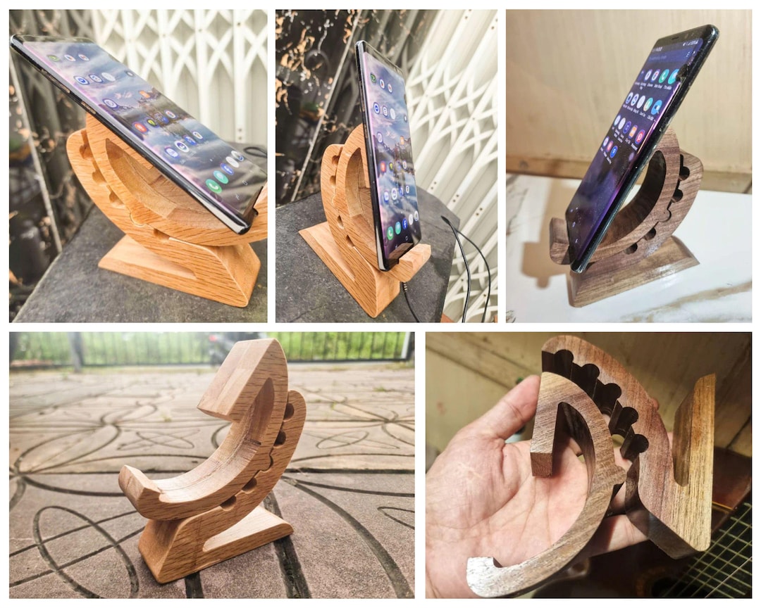 Built Phone Stand Handcrafted Wooden Cell Phone Stand Adjustable Desktop Dock - Etsy