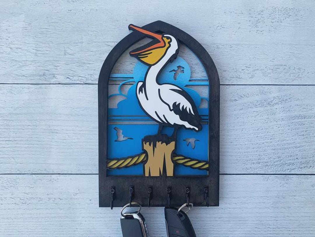 Coastal Key Holder Wall Mount Rack Nautical Design Beach Entryway ...