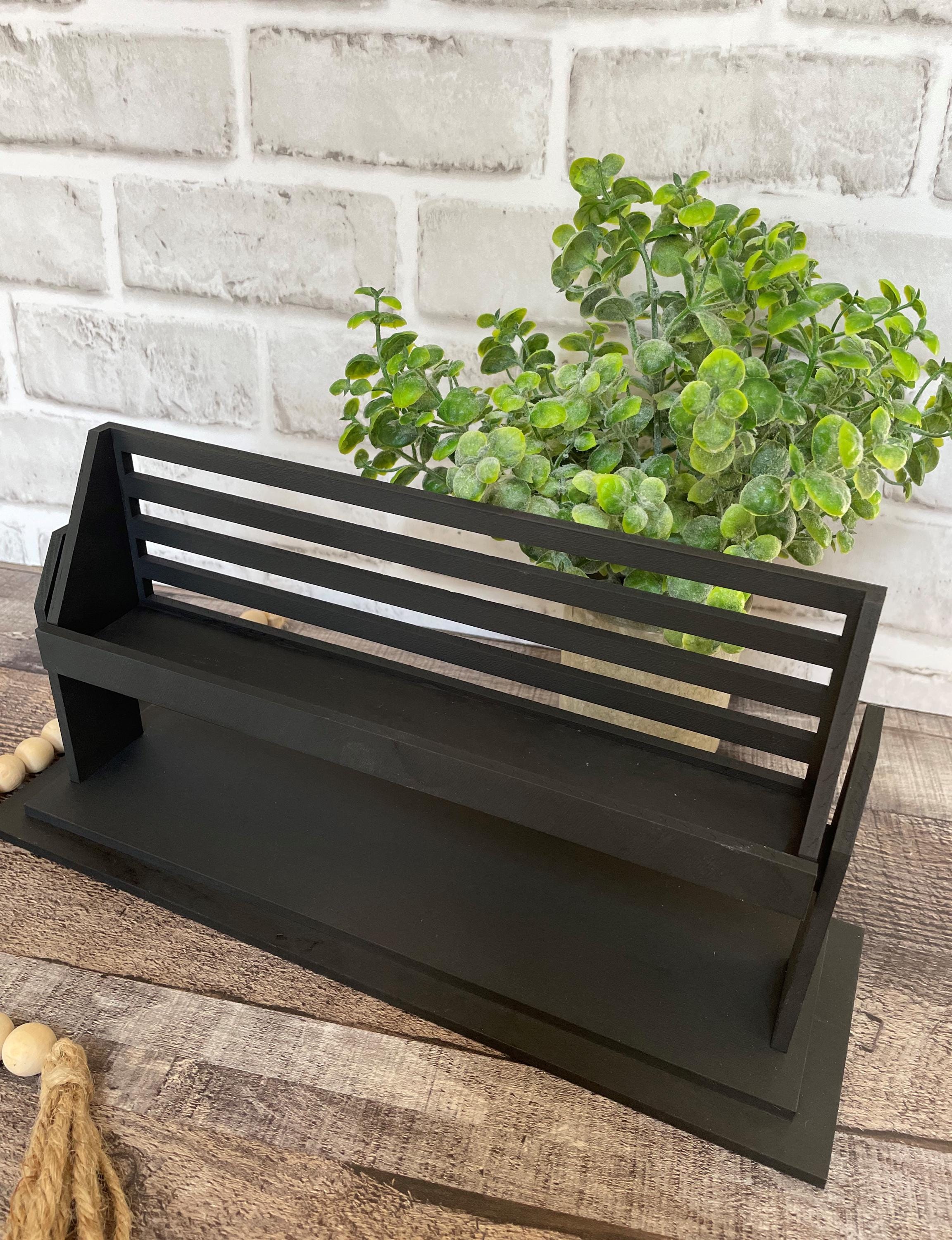 Mini Bench Riser Raised Shelf Sitter Rustic Mini Bench Tiered Tray Riser Wooden Shelf ...