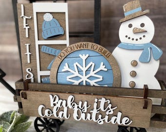 Farmhouse Winter Wonderland Insert Set  Tiered Tray Shelf Sitters