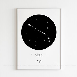 Aries Zodiac Sign,Aries Poster,Aries Wall Art,Astrology Print,Minimal Decor,Instant Download