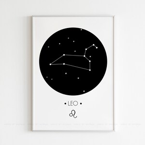 Leo Zodiac Sign,Zodiac Poster,Leo Wall Art,Astrology Print,Minimal Decor,Instant Download