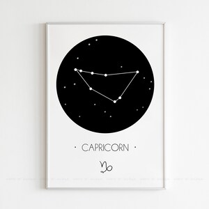 Capricorn Zodiac Sign,Zodiac Poster,Capricorn Wall Art,Astrology Print,Minimal Decor,Instant Download