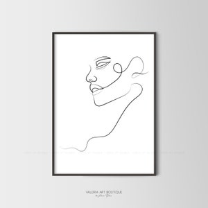 Abstract Line Woman Face Collection One line Woman Face Wall Art Woman Wall Art set of 3 Print
