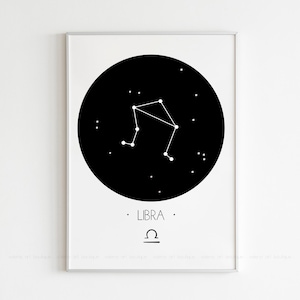 Libra Zodiac Sign,Zodiac Poster,Libra Wall Art,Astrology Print,Minimal Decor,Instant Download