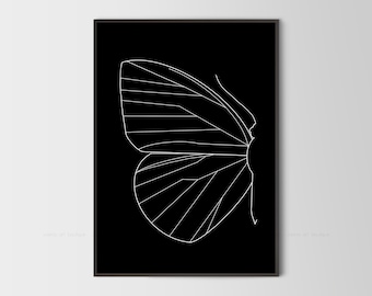 Butterfly Line Art,One Line Drawing,Butterfly Poster,Minimalist Wall Art,Butterfly Print,Abstract Art,Instant Download