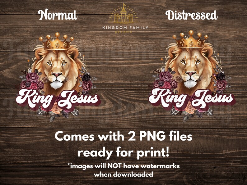 King Jesus PNG, Christian Sublimation Design, Christian Designs for Shirts, Jesus Lion PNG, Jesus Clip Art, Christian Clip Art image 4