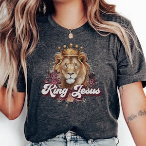 King Jesus PNG, Christian Sublimation Design, Christian Designs for Shirts, Jesus Lion PNG, Jesus Clip Art, Christian Clip Art image 1