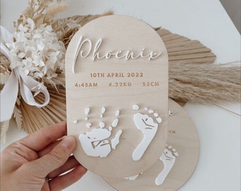 True Print Plaque | Baby Announcement | Baby Foot Prints | Milestone | Keepsake
