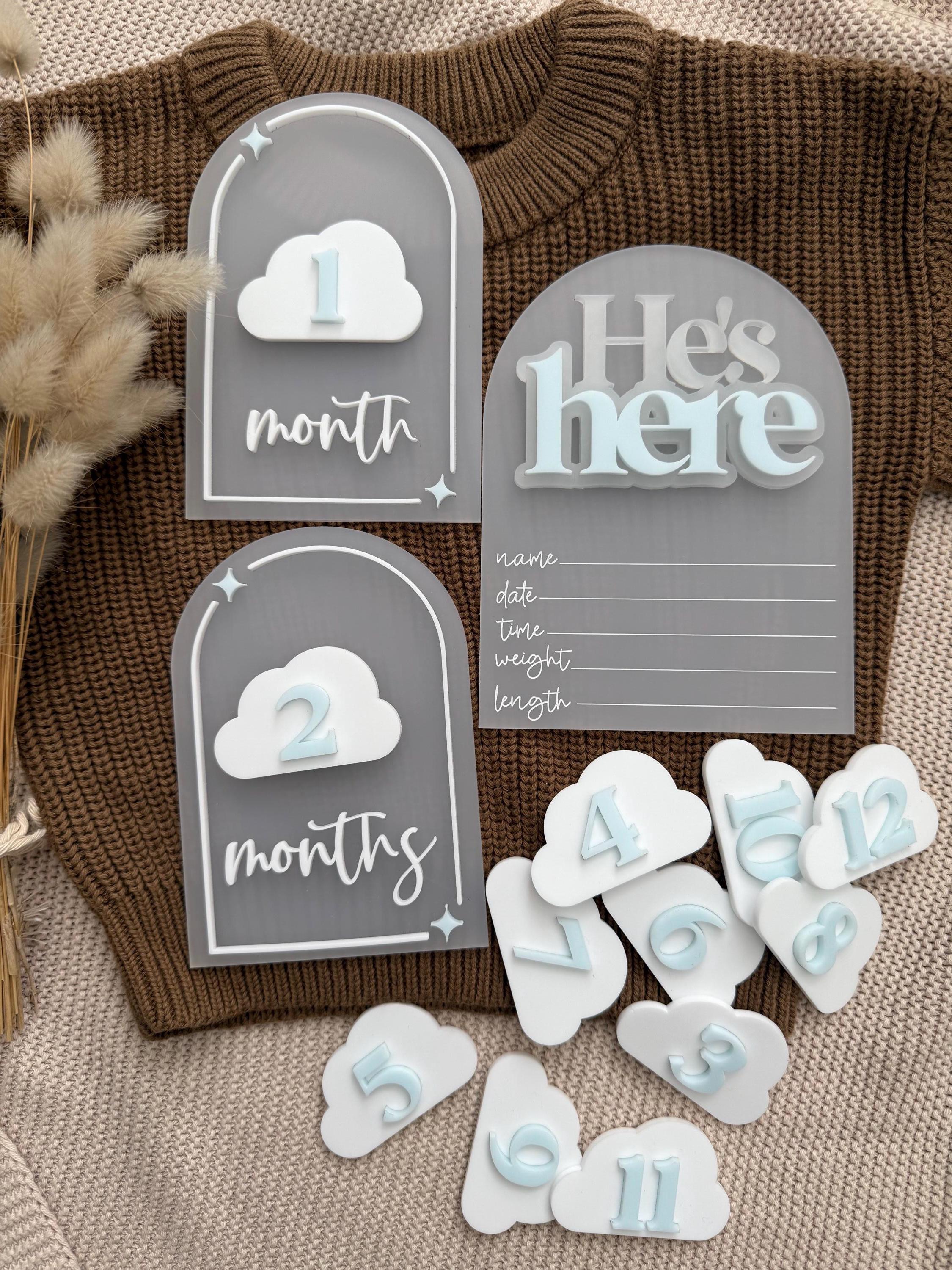 Cloud Baby Milestone Cards: Interchangeable Acrylic Photo Props - Etsy ...