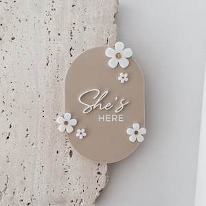 Daisy Announcement Plaque | Baby announcement | She’s here