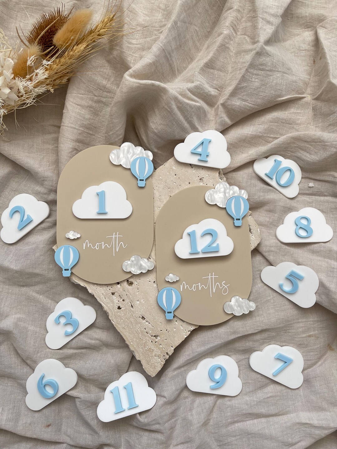 Interchangeable Baby Milestone Cards: Blue Acrylic Photo Prop - Etsy