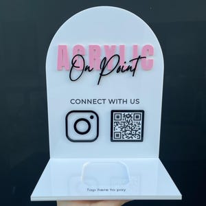Acrylic Business Sign | Custom QR Code Stand | Social Media & Payment Display | POS Counter Signage | Tap to Pay Sign | NFC