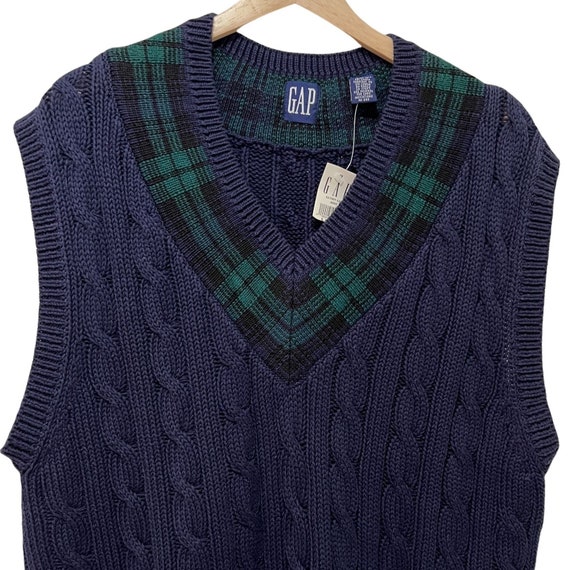 NWT VTG Gap Mens Sweater Vest Plaid 