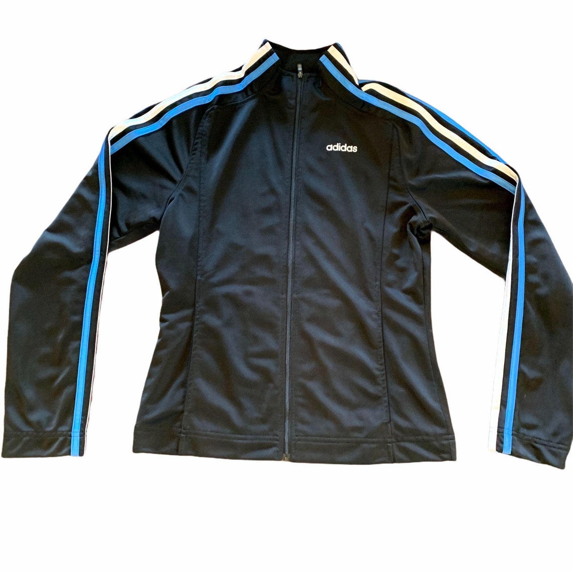 Adidas Y2K Track Suit Black Blue 3 Stripe VTG Style Size S | Etsy